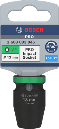 Kunci sok impak Bosch PRO 1/2 inci 13 mm untuk pengencangan yang kuat.